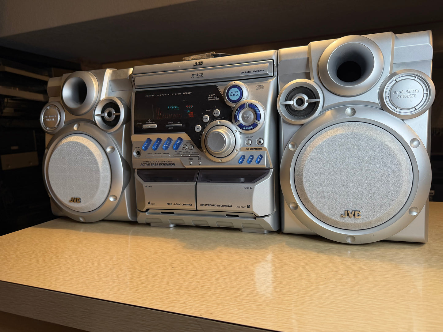 Rare JVC MX-K1 System 3-CD Cassette Player Stereo Shockingly LOUD Fully Tested🔥