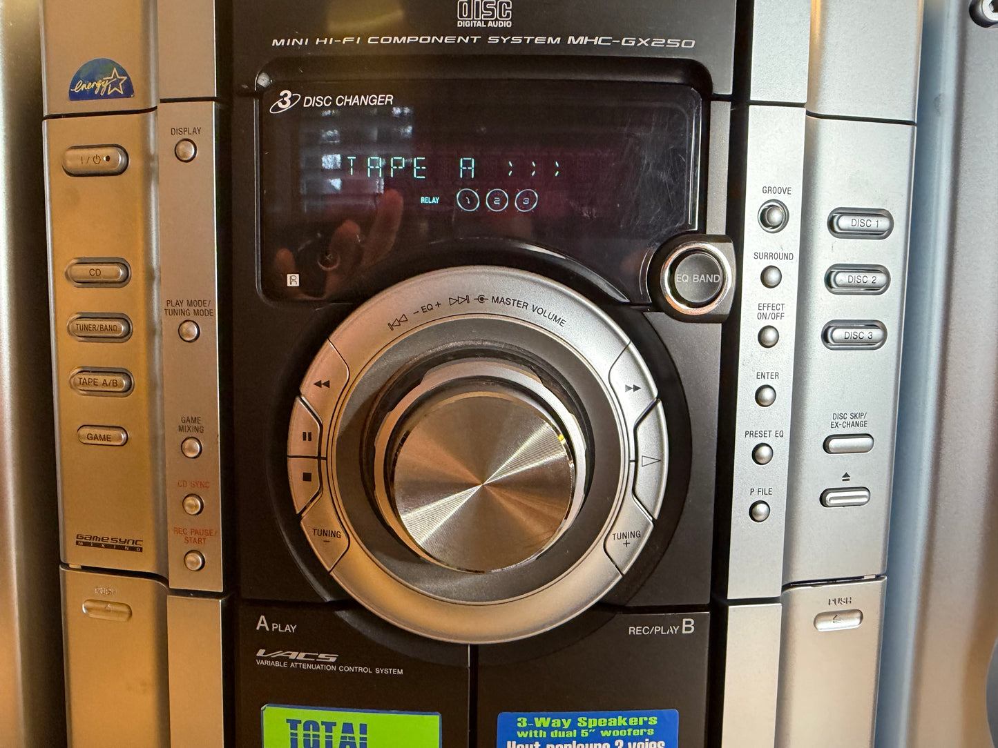 Sony MHC-GX250 Mini Hi-Fi Shelf Stereo System Radio CD Changer EVERYTHING WORKS!