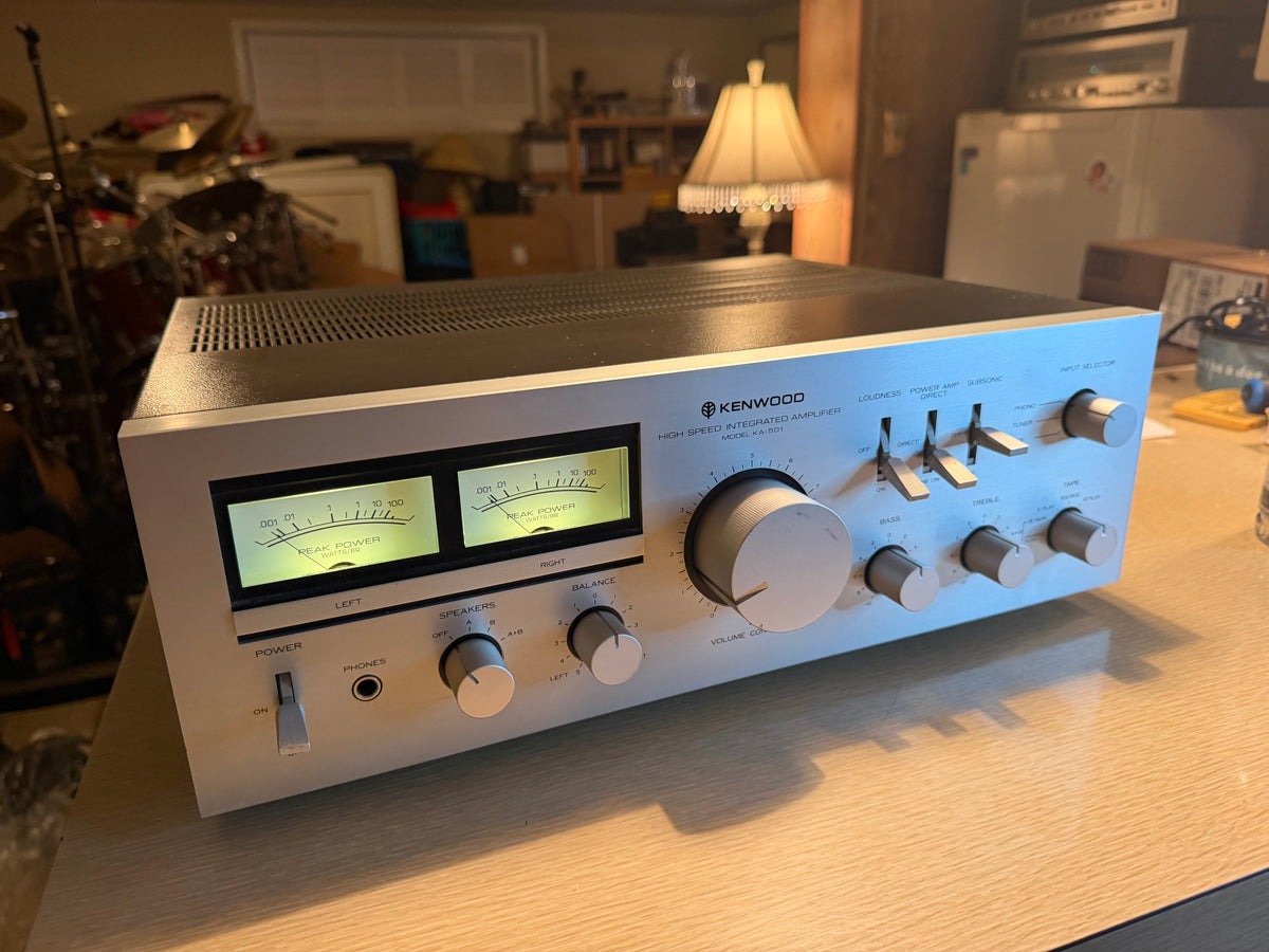 Kenwood KA-501 Amplifier 65w/Channel Stereo Fresh Service Crisp Sound Very Rare!