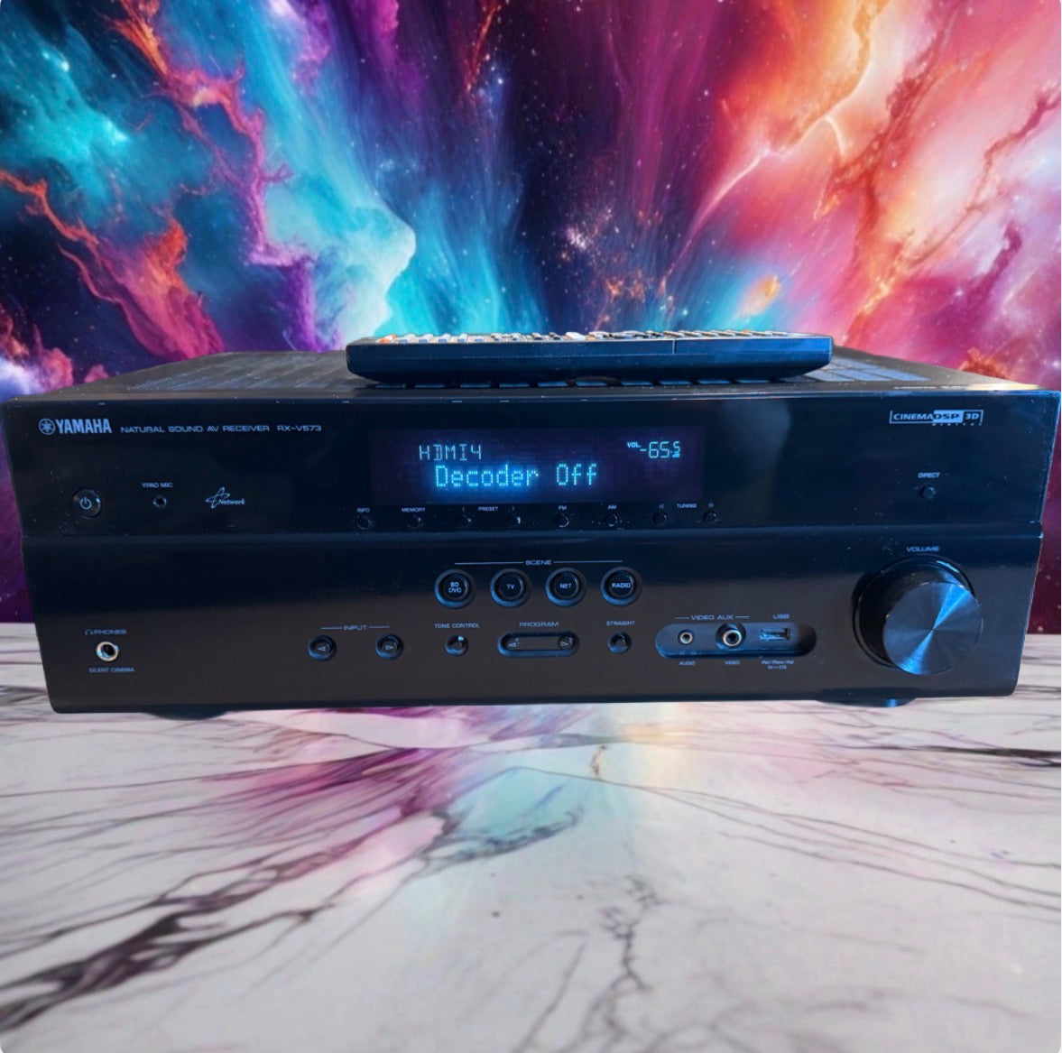 Yamaha RX V573 7.1 Channel AV Receiver Stereo HDMI Serviced Remote Bundle Beauty