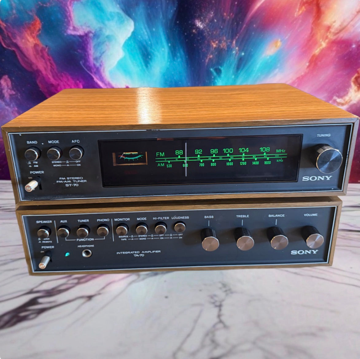 SONY TA-70 + ST-70 RaRe Vintage Stereo Amplifier Tuner Fresh Service! Near Mint!
