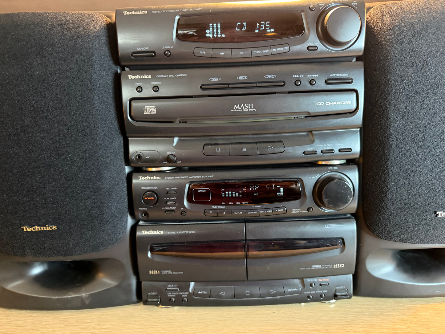 Technics SC-CH90t System SU-CH91T Cassette Deck Amp+SL-CH90T Tuner Cdp Serviced!