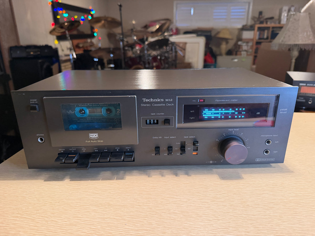 Vintage Technics M12 Stereo Cassette Deck Gray Fresh Service Excellent Shape🎶🔥