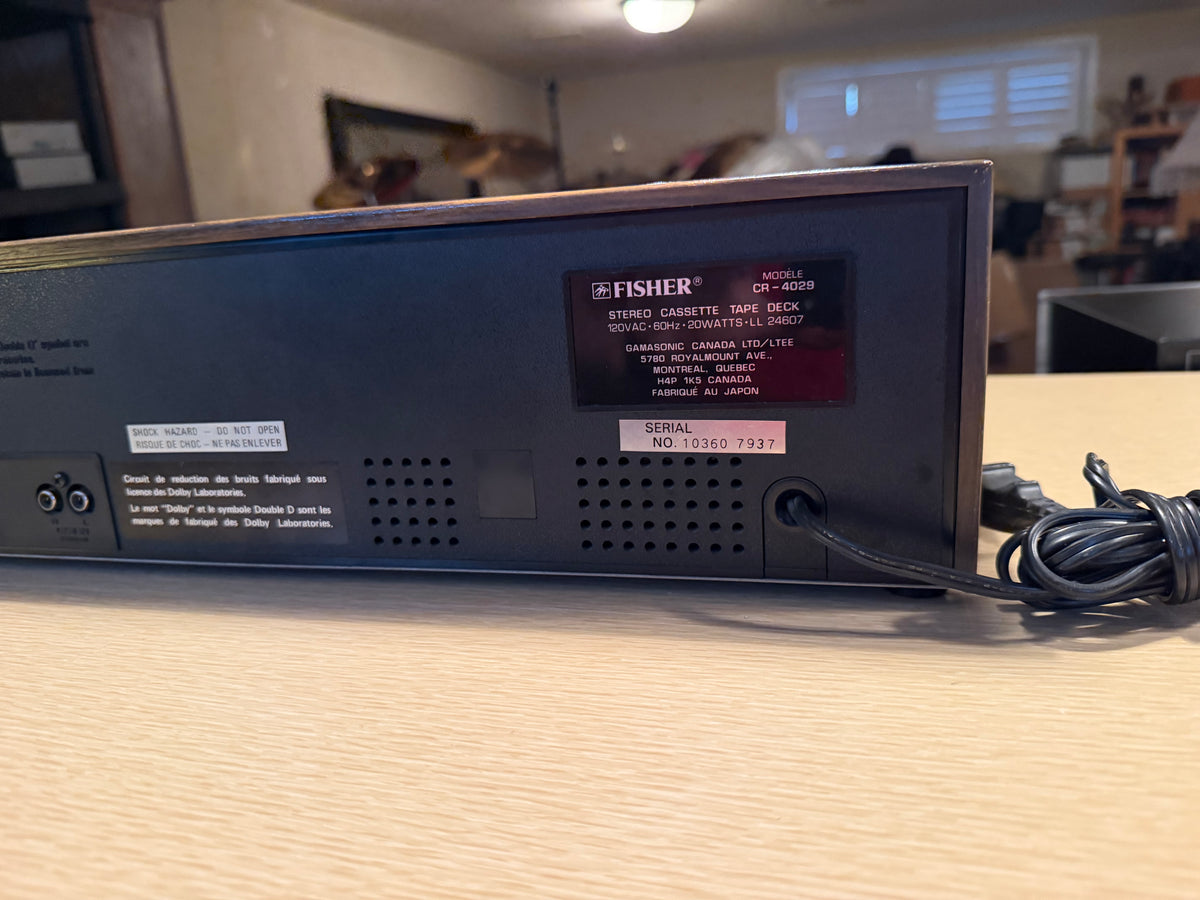 Fisher CR-4029 3 Head High Fidelity Cassette Tape Deck Pro Servicing Near Mint🎶