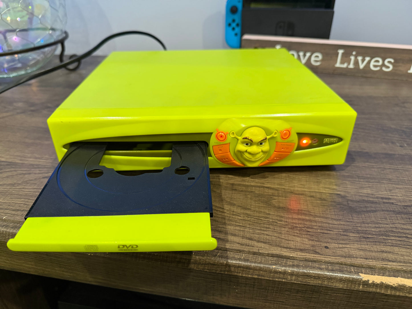 RARE vintage Shrek Kids Station Toy DVD player KSK7502 green working vg
