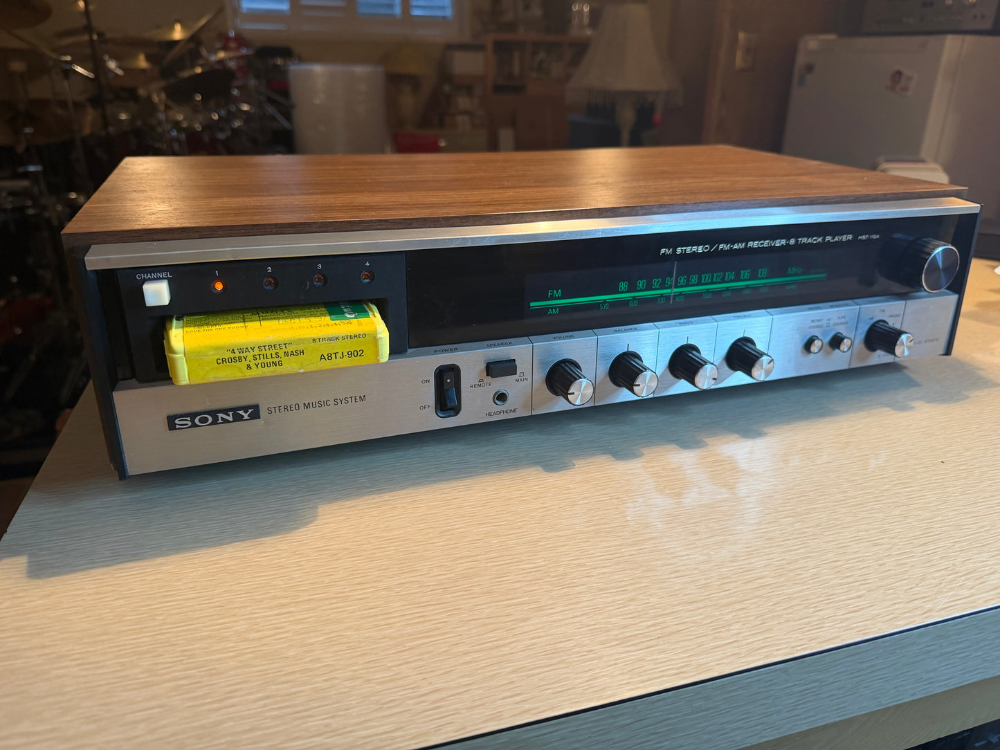 VINTAGE SONY HST-118A AM-FM 8-TRACK STEREO RECEIVER VERY RATE FRESH SERVICE🔥🎶