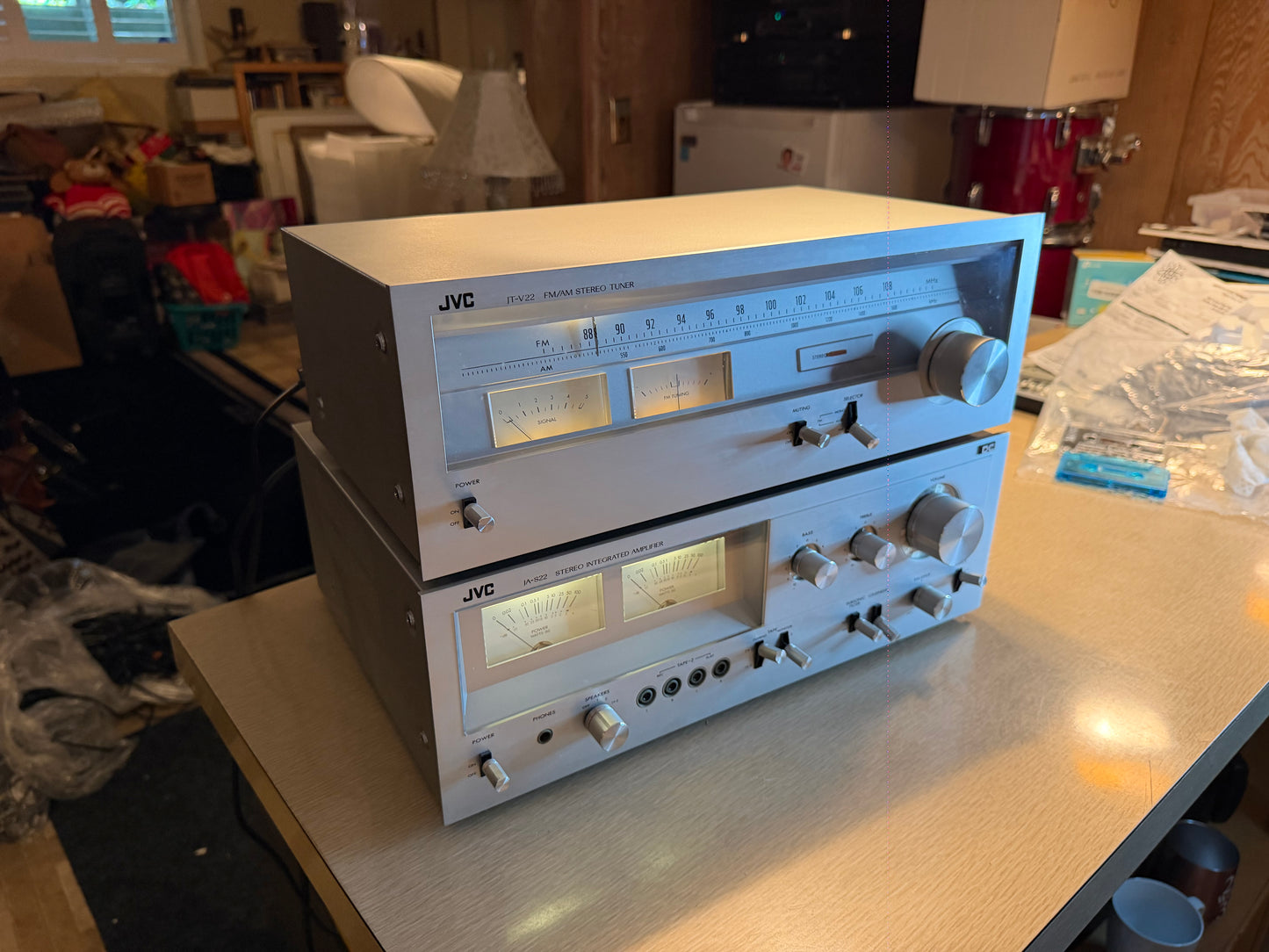 JVC JA-S22 Stereo Integrated Hifi Amplifier VUs + JTV22 Tuner Full Pro Servicing