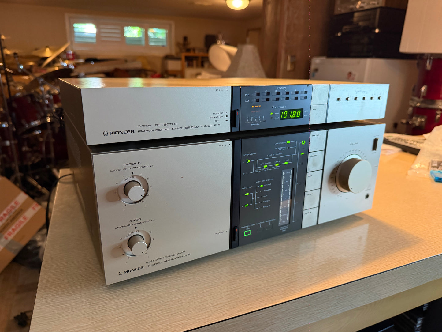 Vintage Pioneer A-9 Amplifier + F-9 Tuner Gold Fresh Service Near Mint 110 WPC🔥