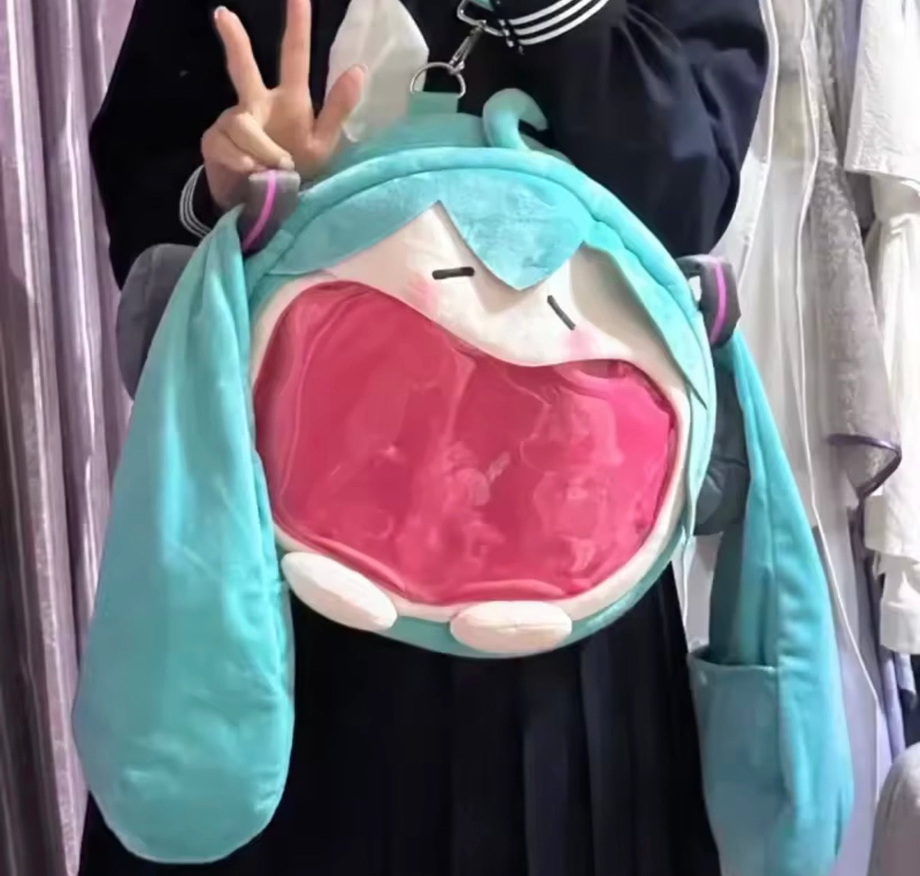 Hatsune Miku Plush Shoulder Bag Backpack Kawaii Anime Knapsack Student Gift Cute