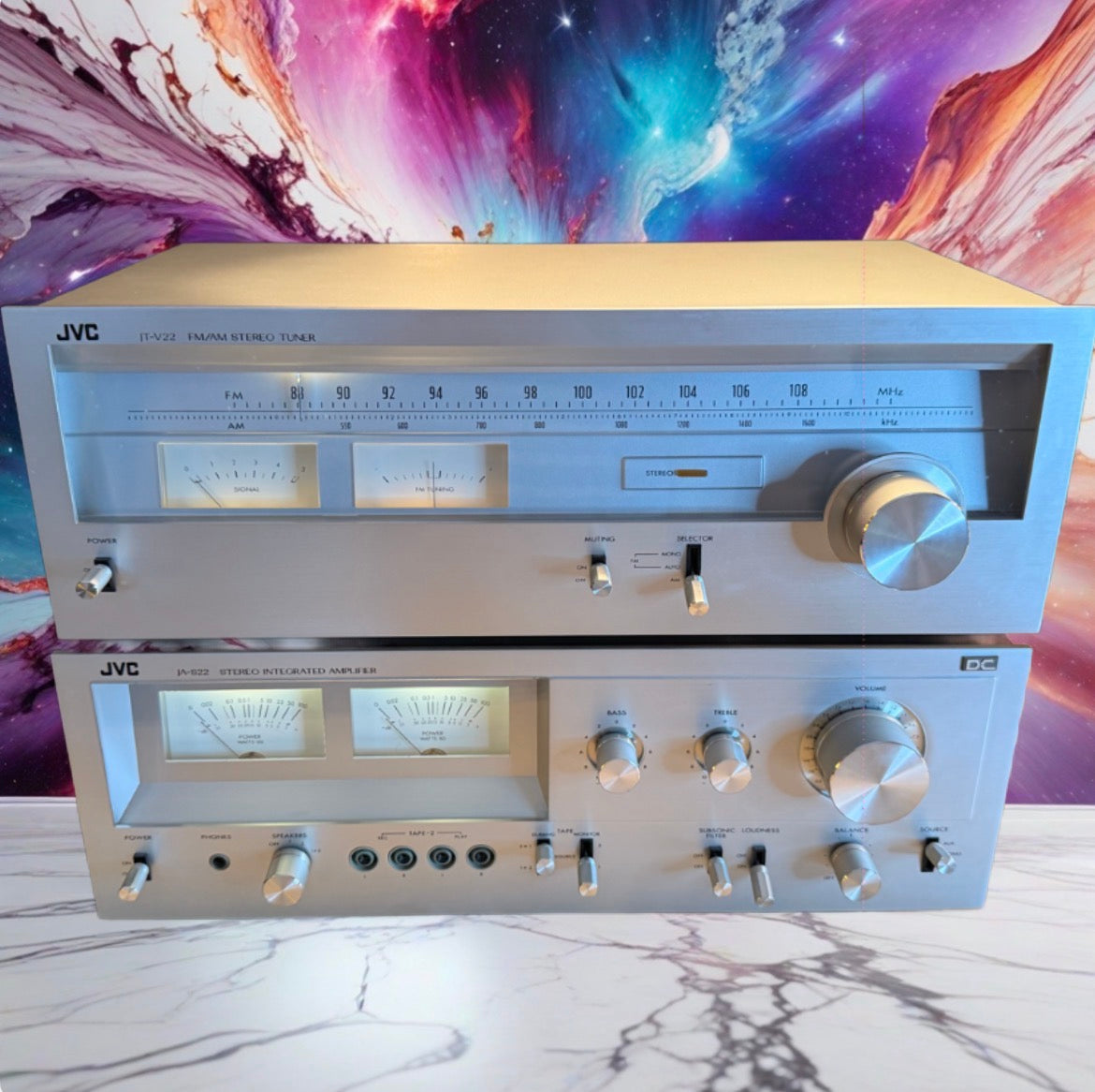JVC JA-S22 Stereo Integrated Hifi Amplifier VUs + JTV22 Tuner Full Pro Servicing