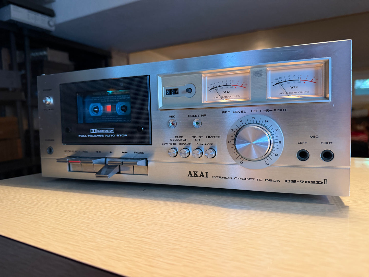 AKAI CS-702D II Stereo Cassette Tape Deck Recorder Silver Freshly Serviced🔥🎶