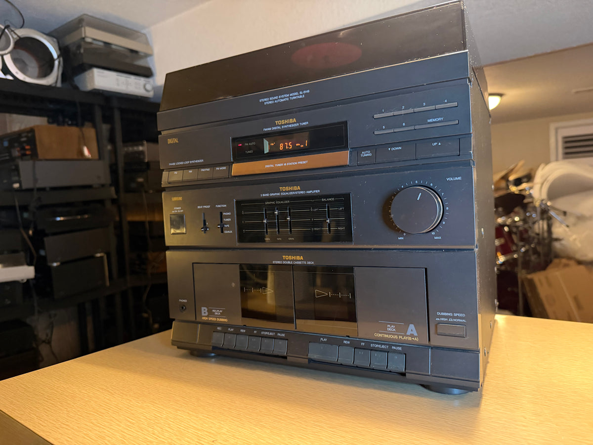 Toshiba SL-3149 Hi-Fi Stereo System Record Player 2 Cassette Equalizer Tested 🎶