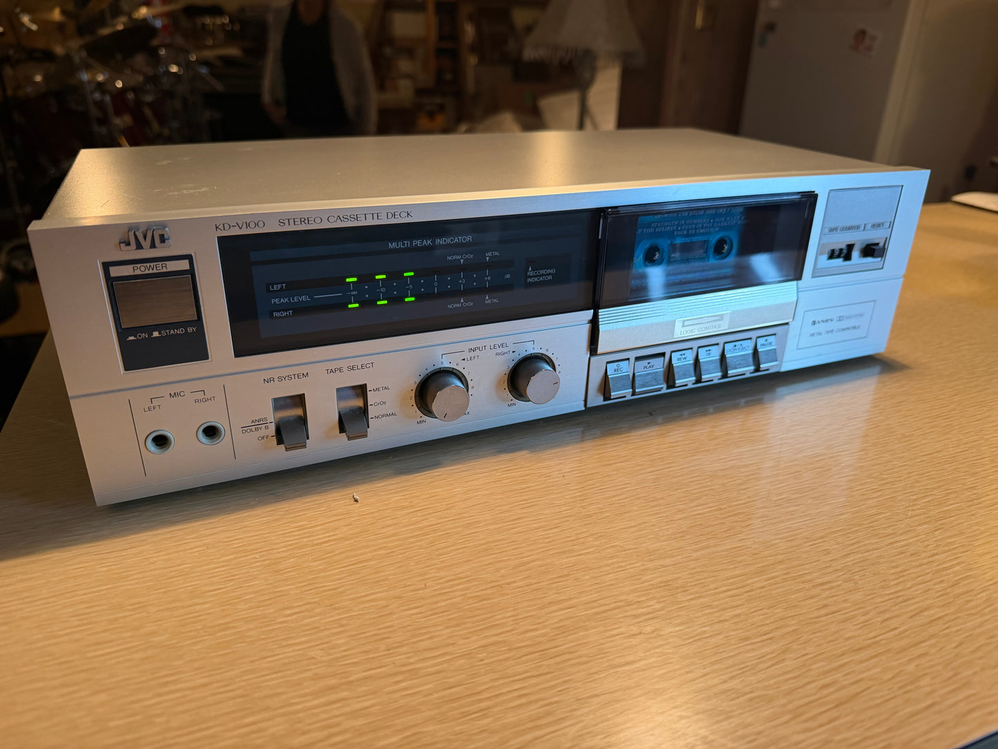 JVC KD-V100 Stereo Cassette Tape Deck Vintage Full Fresh Service Sound Great!