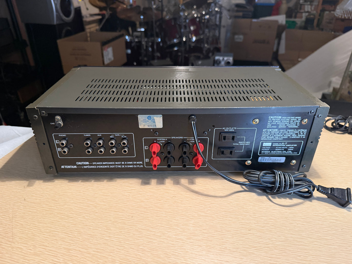 Sansui Integrated DC Servo Amplifier A-7 Silver Face -Tested -Working-VERY CLEAN