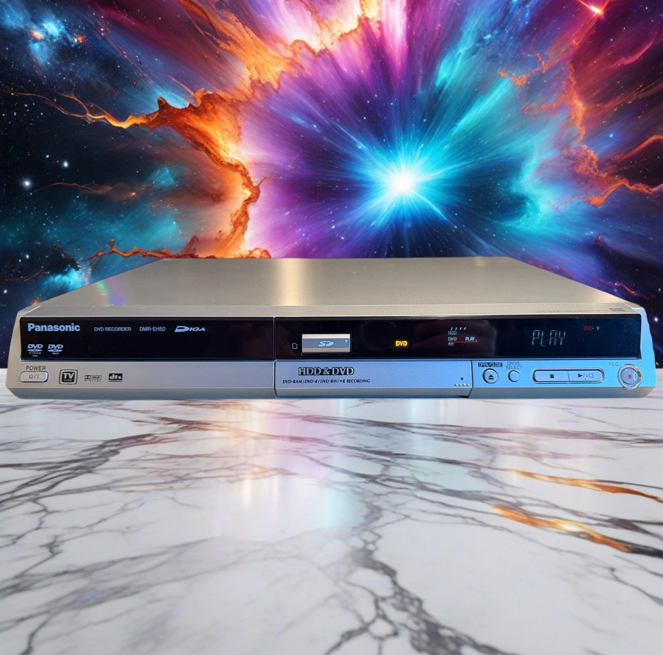 Panasonic DMR-EH50 HDD DVD Player and Recorder 100GB With Remote/Cables Tested🔥