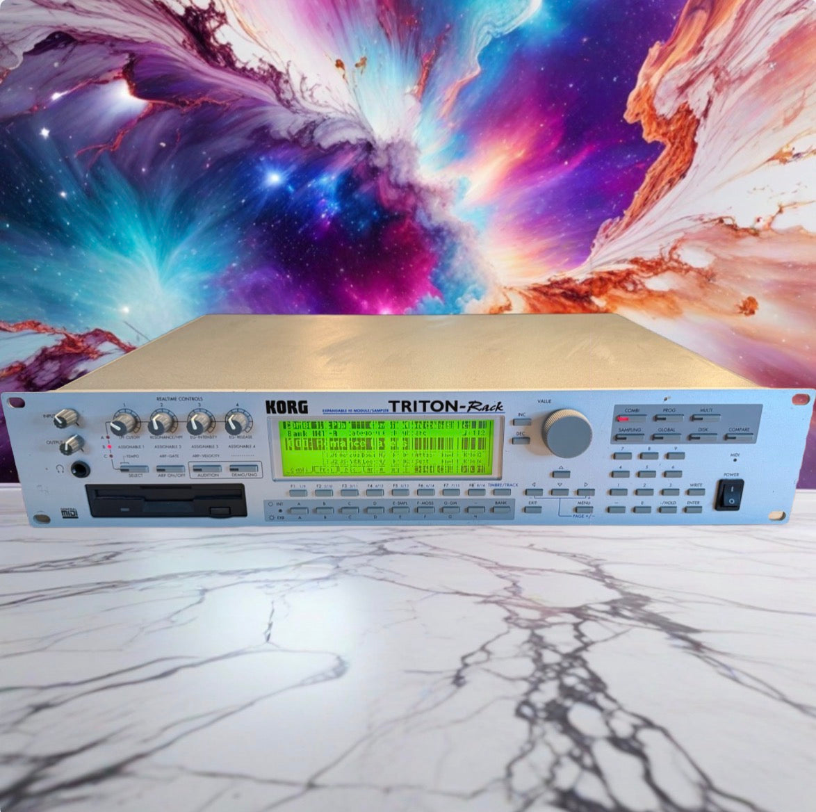 Korg Triton-Rack Expandable HI Module Sampler Synthesizer Works Needs New Screen