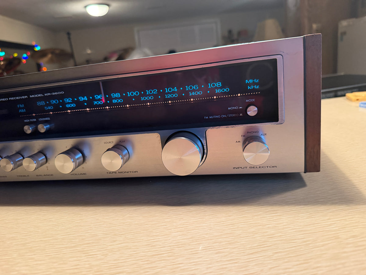 Vintage Kenwood KR-3600 Stereo Receiver Amplifier Serviced Crisp Sound Rare🔥🎶