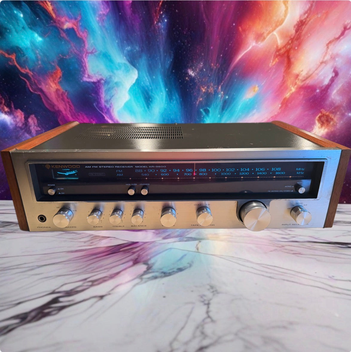 Vintage Kenwood KR-3600 Stereo Receiver Amplifier Serviced Crisp Sound Rare🔥🎶
