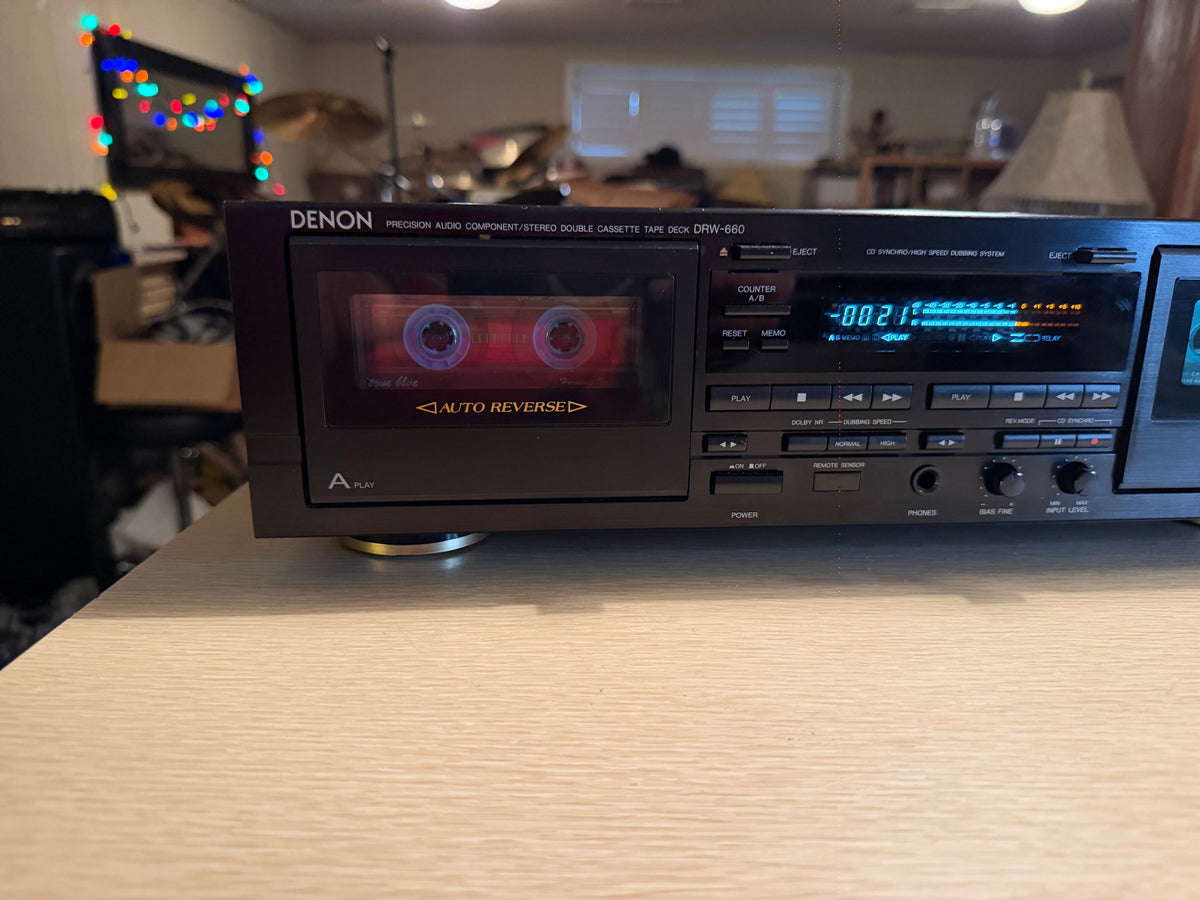 Denon DRW-660 Stereo Cassette Tape Deck Dolby B C S NR HX Pro Vintage Serviced!
