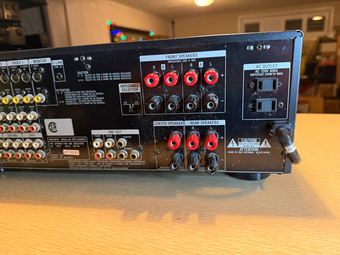 Sony STR-DA80ES 5.2 Channel AV Receiver FM AM Home Theater Fully Tested+Cleaned (Copy)
