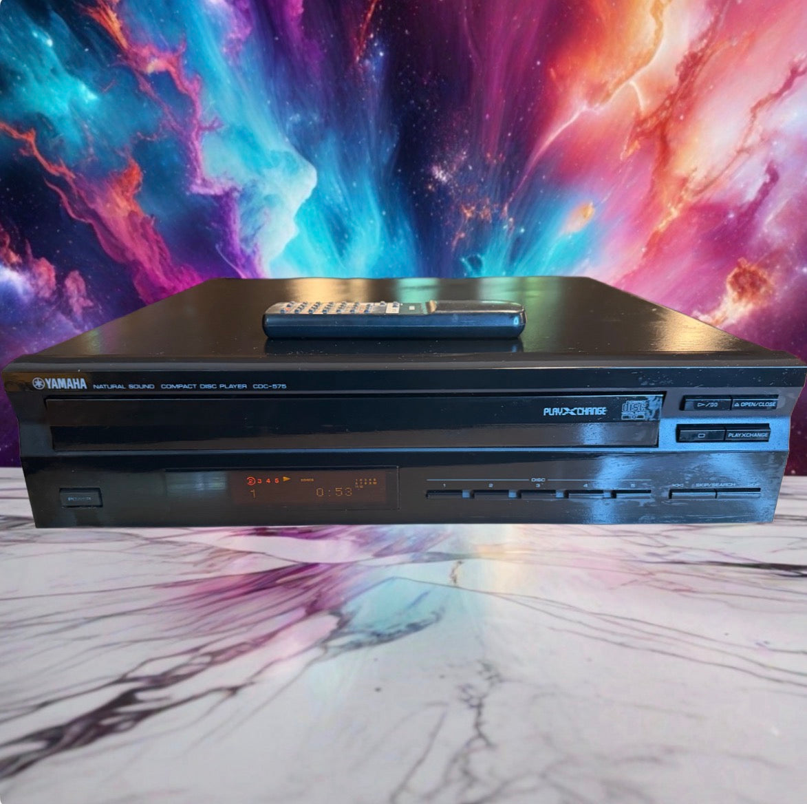 Yamaha Natural Sound CDC-575 5 Disc CD Changer SERVICED + Remote +RCA Cables🎶