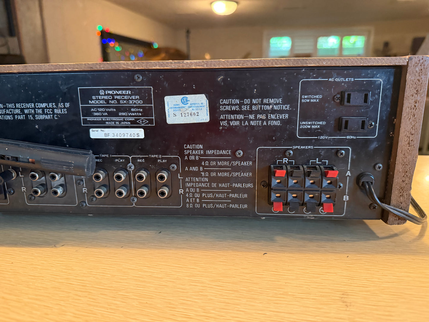 Vintage Pioneer SX-3700 Stereo AM/FM Receiver FRESH Service New Bulbs Rare Beaut