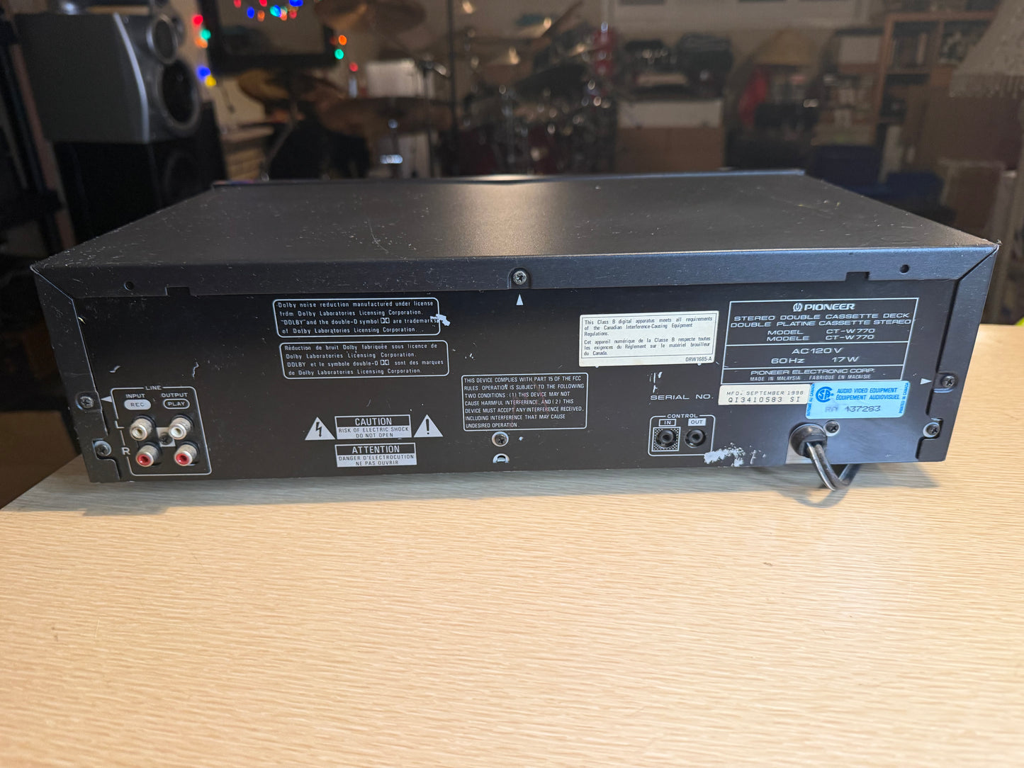 Pioneer CT-W770 Dual Auto-Reverse Stereo Double Cassette Deck Dolby B,C Tested🔥