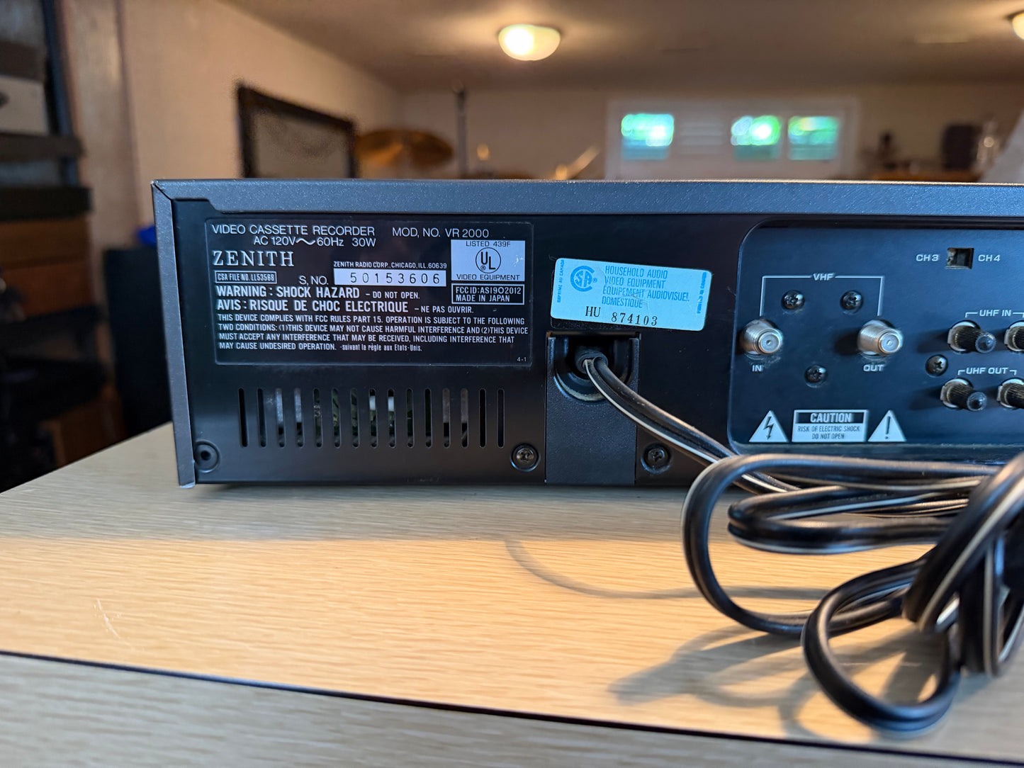 Vintage Zenith VCR VR 2000 Tested Working As Intended Very Rare High Fidelity🔥