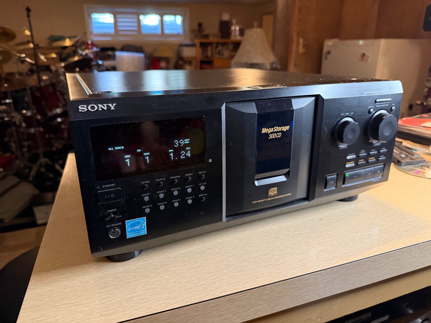 Sony Mega Storage 300 Disc CD Changer/Player CDP-CX355 + Remote - New Belts!