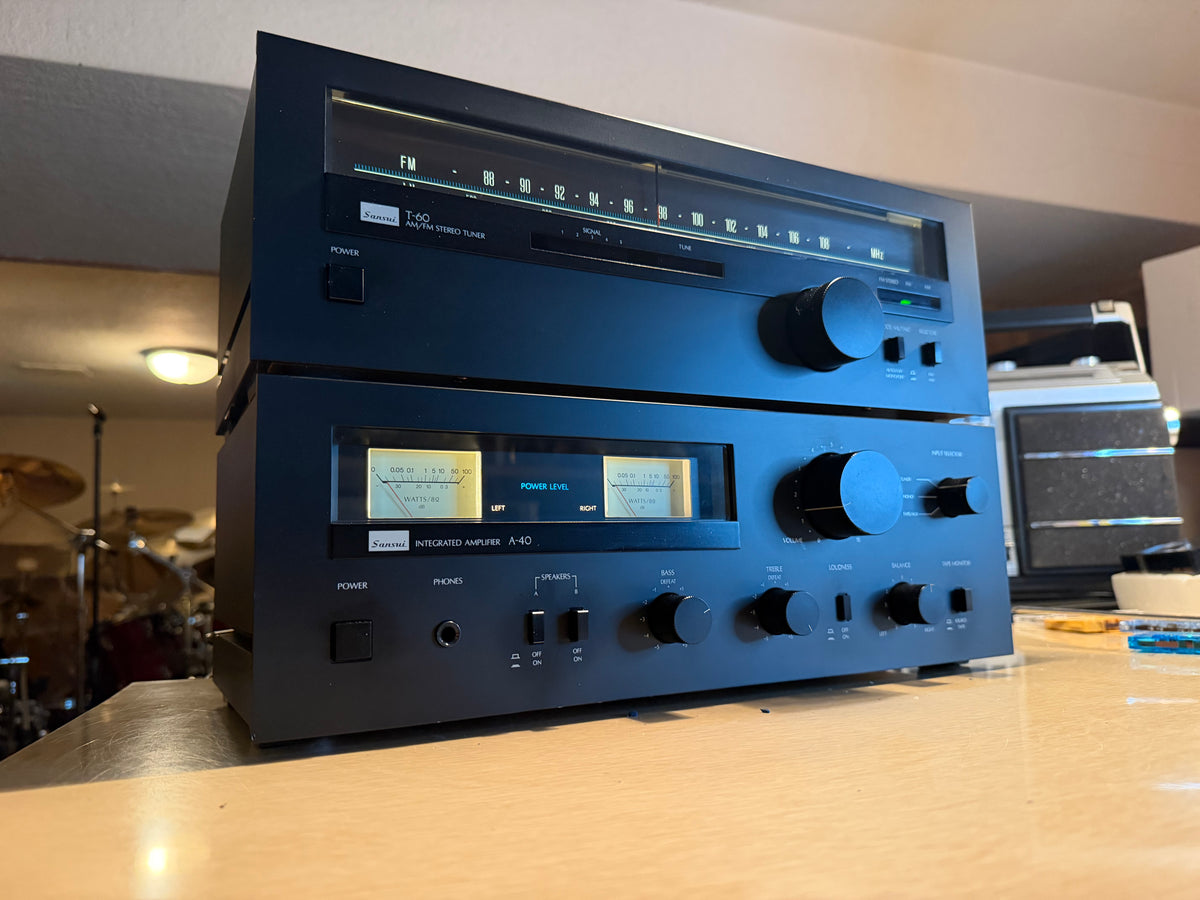 Sansui A-40 Integrated Amplifier+ T-60 Tuner Hi-Fi Near Mint Recapped Serviced🔥