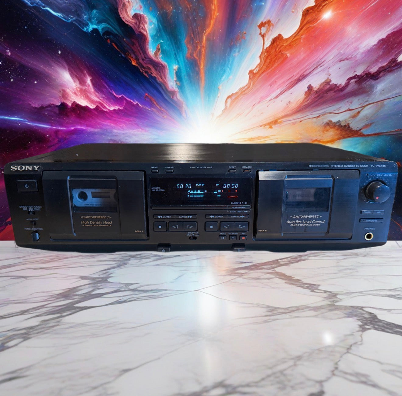 SONY TC-WE435 Dual Cassette Deck Auto-Reverse Dolby B,C Serviced & TESTED #2