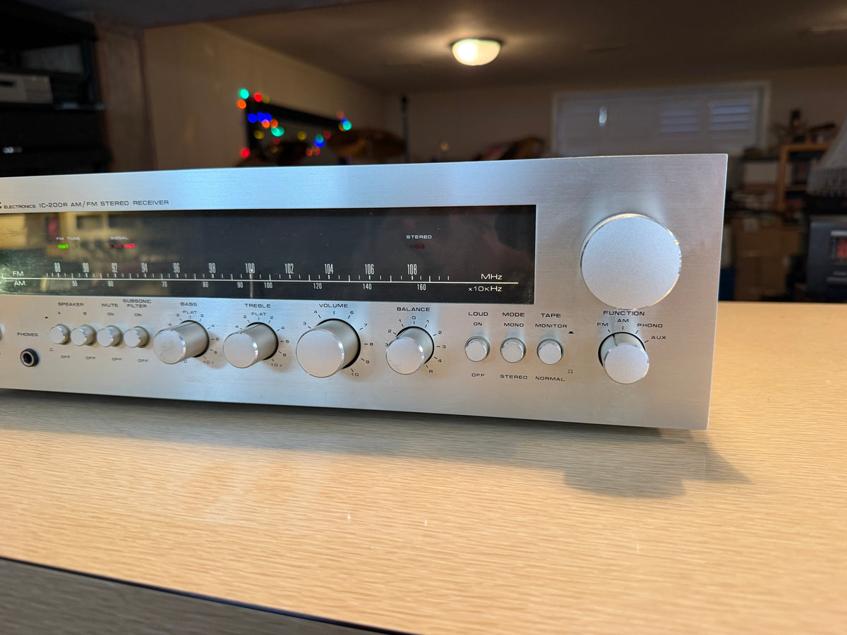 Vintage ICC IC-200R AM/FM Receiver Integrated Amplifier Silver Serviced V Rare🔥