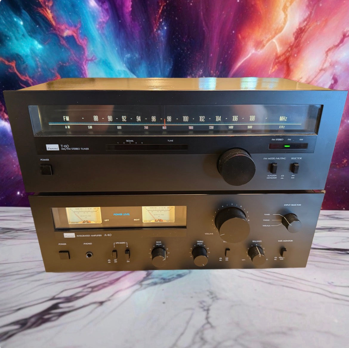 Sansui A-40 Integrated Amplifier+ T-60 Tuner Hi-Fi Near Mint Recapped Serviced🔥
