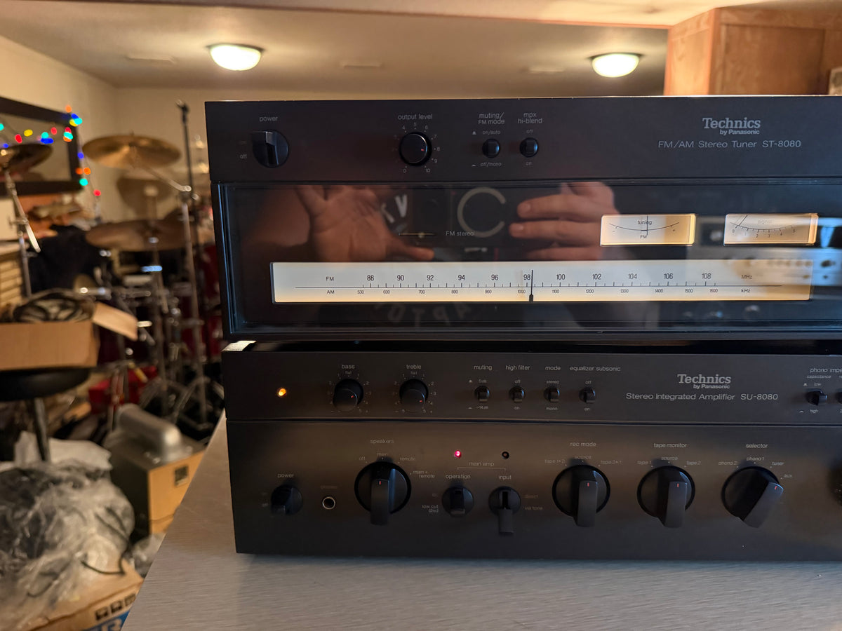 Technics SU 8080 Stereo Amplifier + ST-8080 Tuner New Bulbs Recapped Pro Service