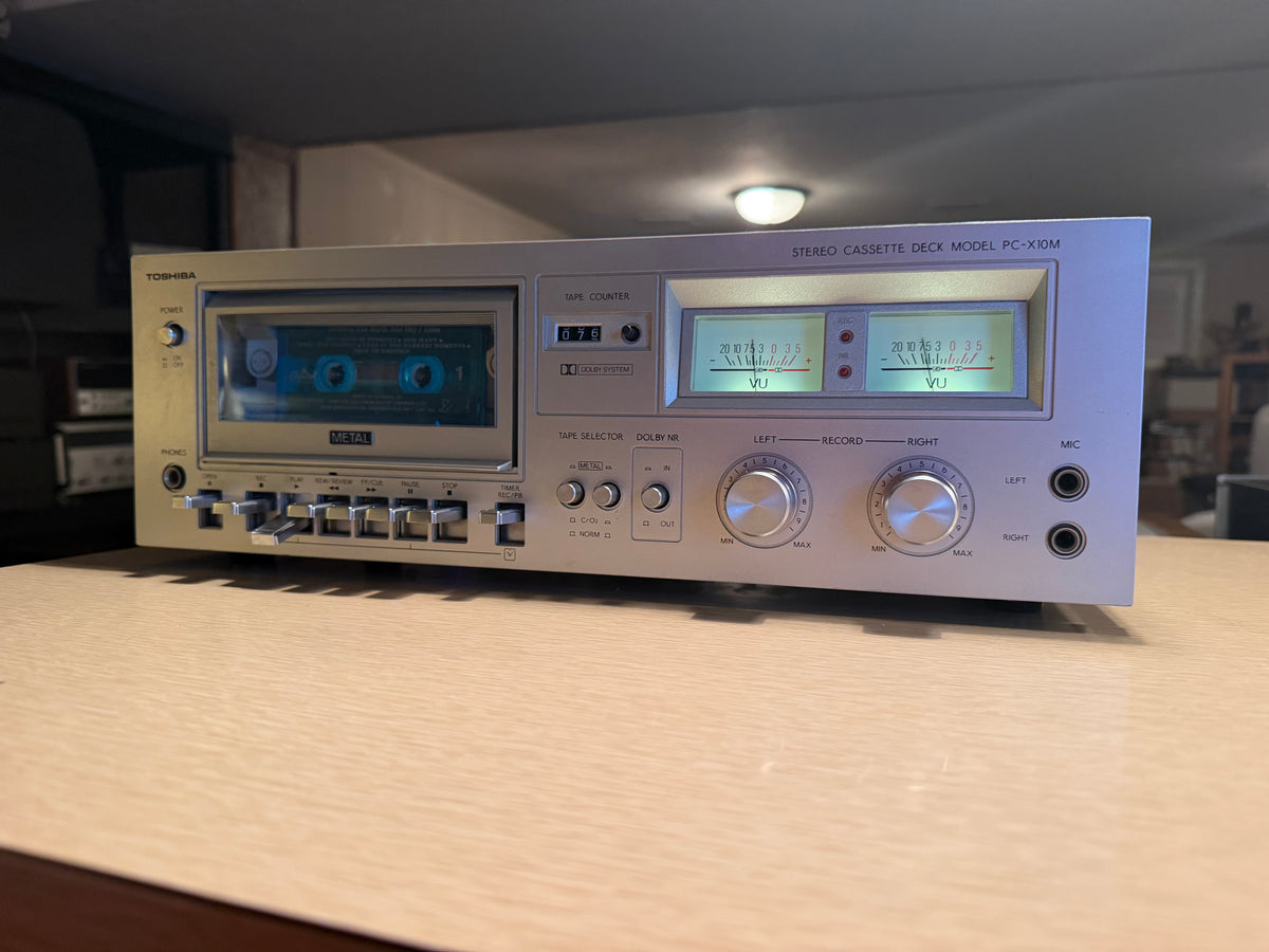 Toshiba PC-X10m Stereo Cassette Deck Near Mint Working VU Meters Fresh Service🔥