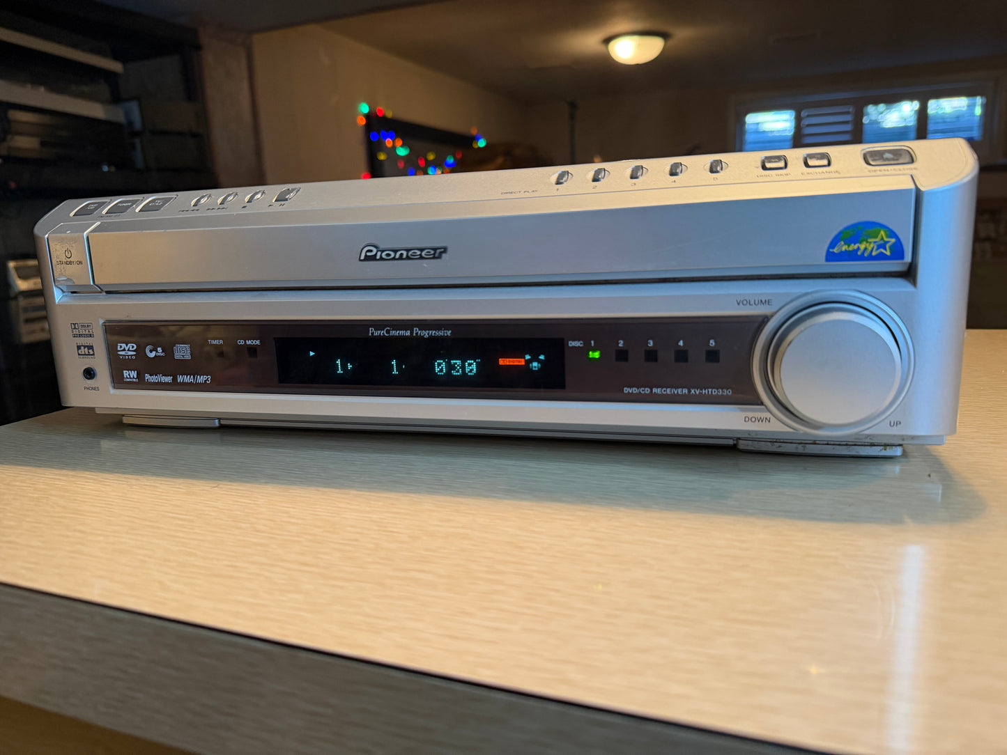 Pioneer XV-HTD330 5-Disc CD/DVD Home Theater A/V Receiver W NEW Remote Tested🔥