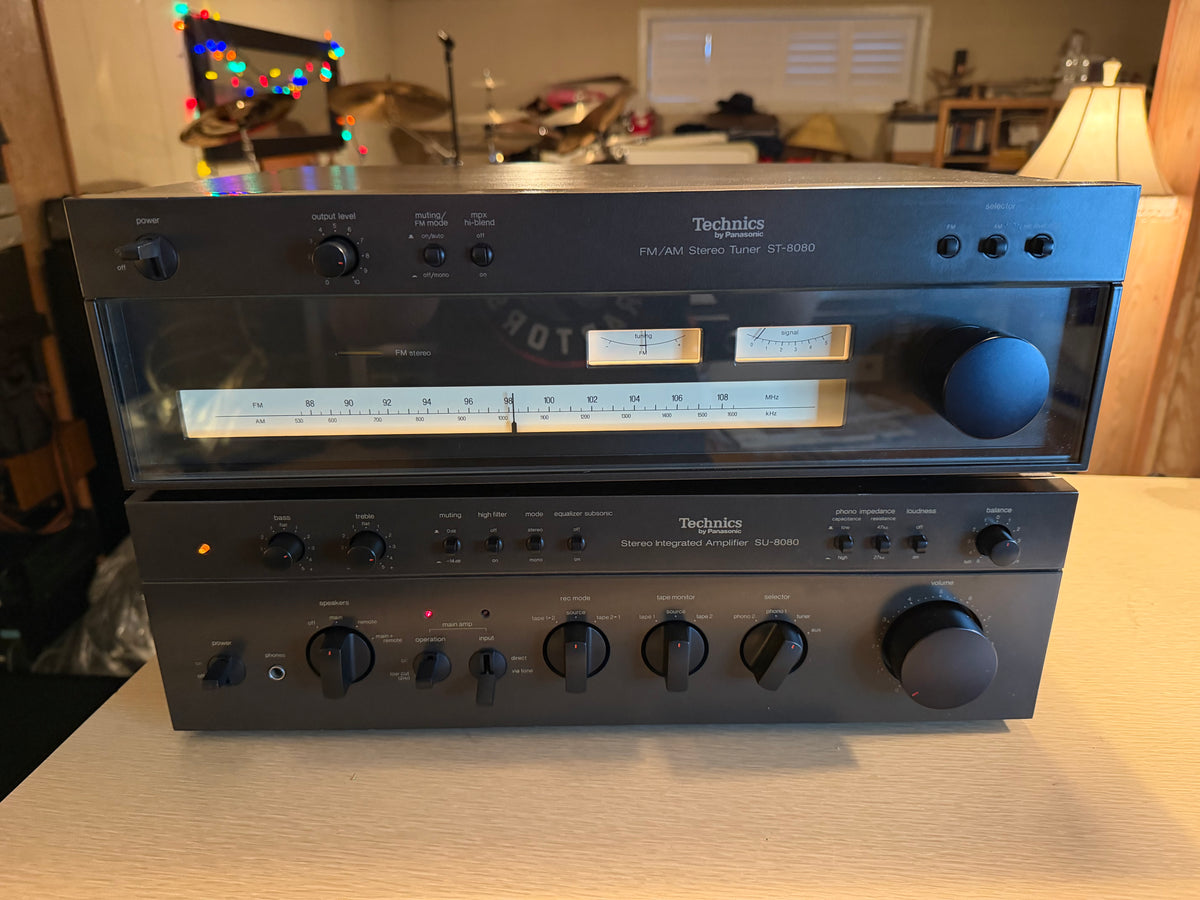 Technics SU 8080 Stereo Amplifier + ST-8080 Tuner New Bulbs Recapped Pro Service
