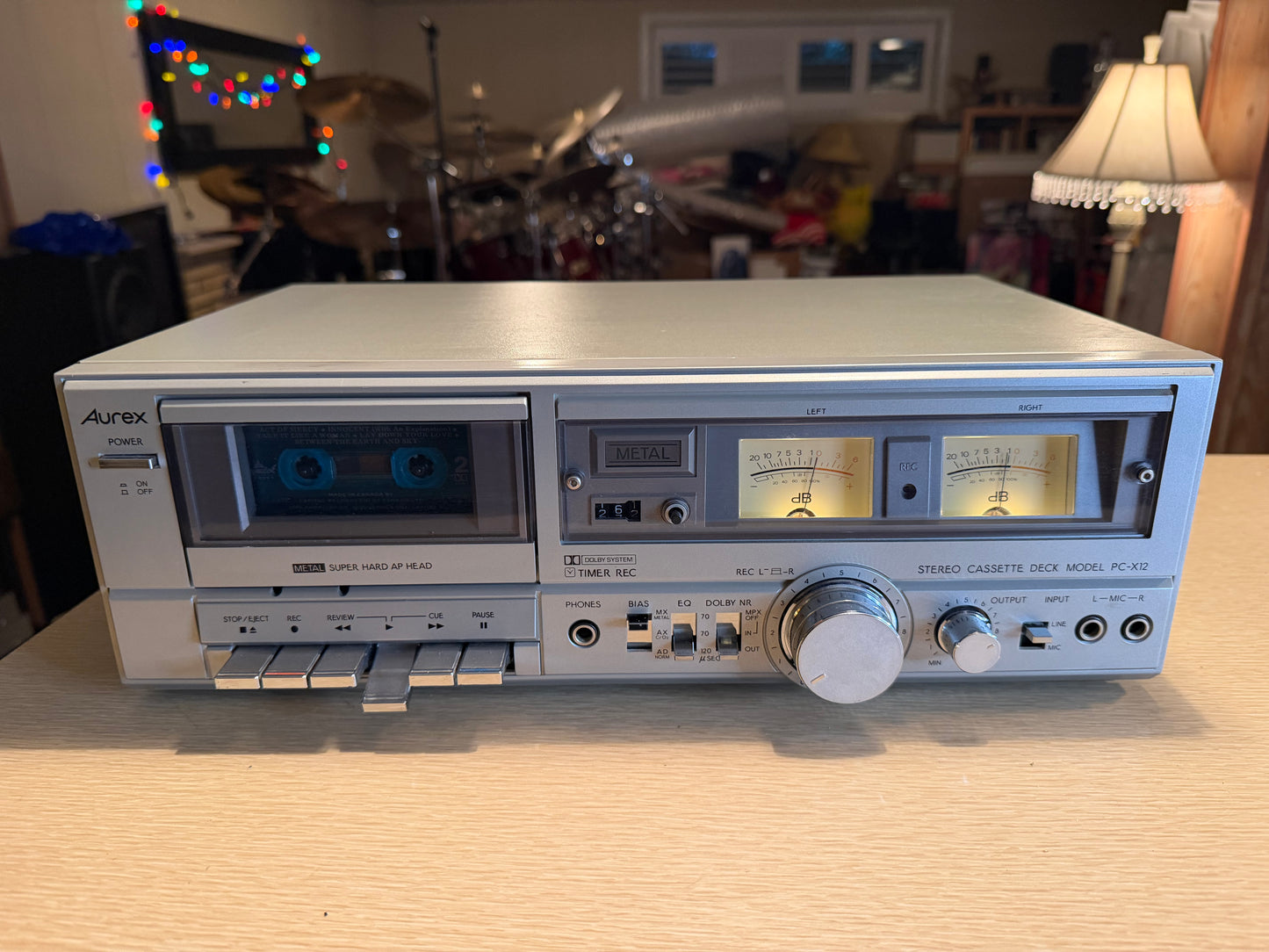 Vintage Toshiba Aurex Cassette Tape Player Deck PC-X12 Full Fresh Service X Rare