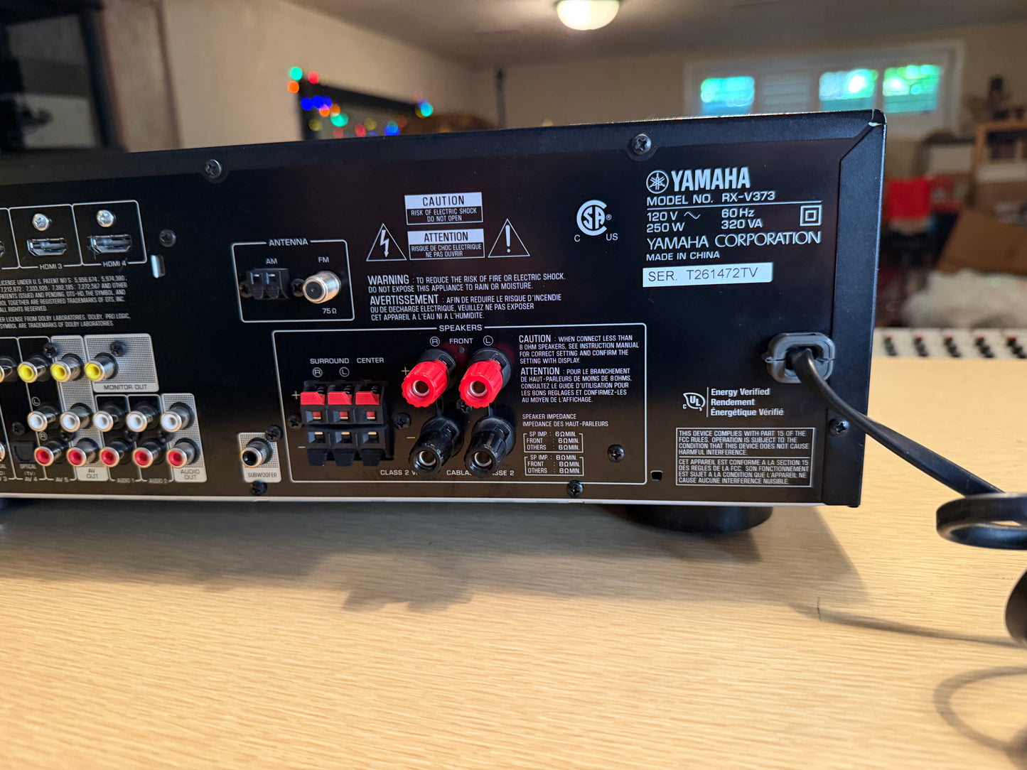Yamaha RX-V373 5.1 Ch HDMI Home Theatre Surround Receiver Serviced Remote Bundle