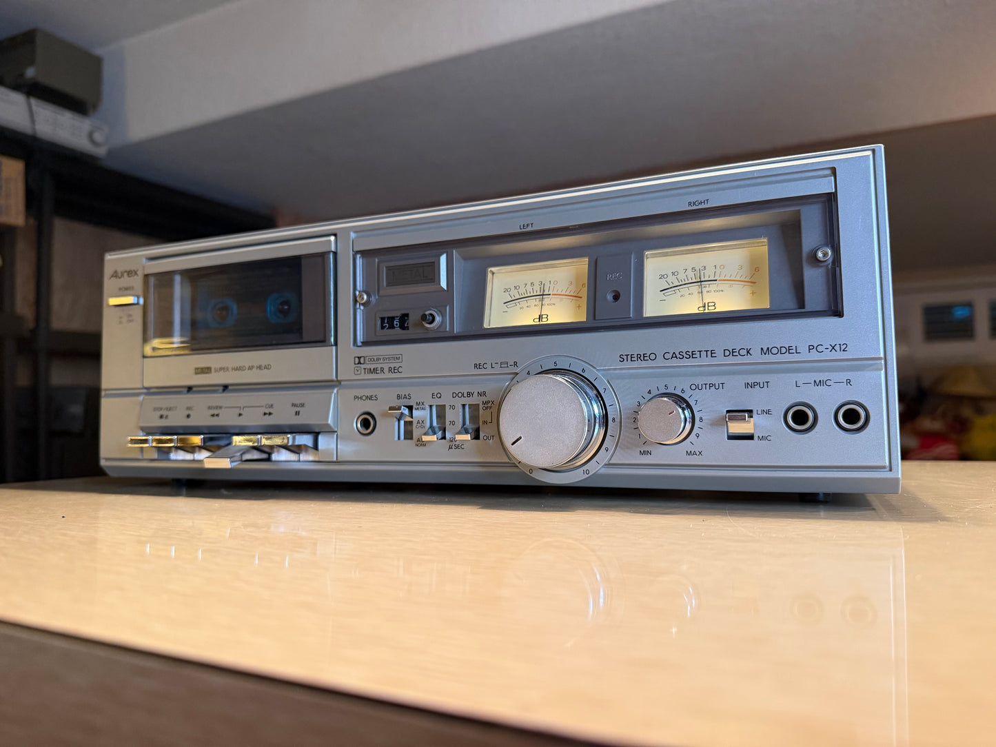 Vintage Toshiba Aurex Cassette Tape Player Deck PC-X12 Full Fresh Service X Rare