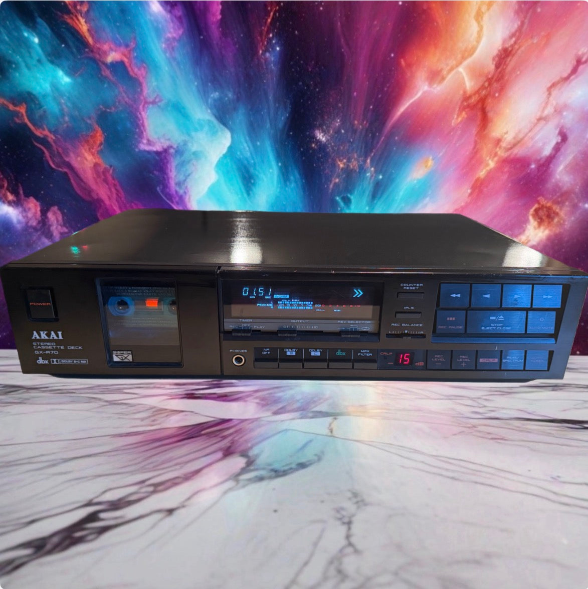 AKAI GX-R70 Stereo Cassette Deck Super GX Dolby B-C dbx Fresh Service Very Rare!