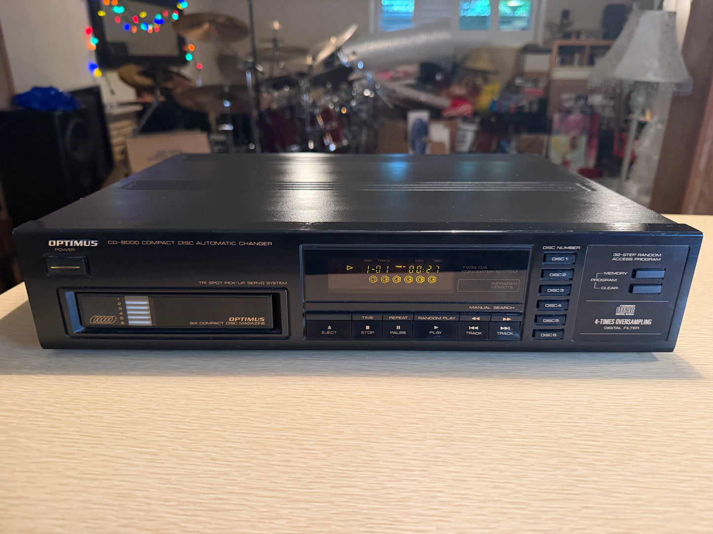 Optimus CD-8000 6 Disc Cartridge Cd Player Radio Shack Near Mint Serviced Rare🎶