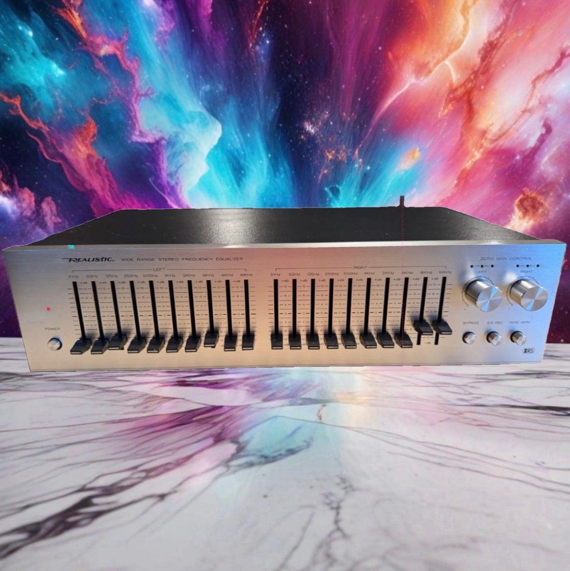 Realistic 31-2000 Wide Range 10 Band Frequency Equalizer Silver Face Serviced🎶