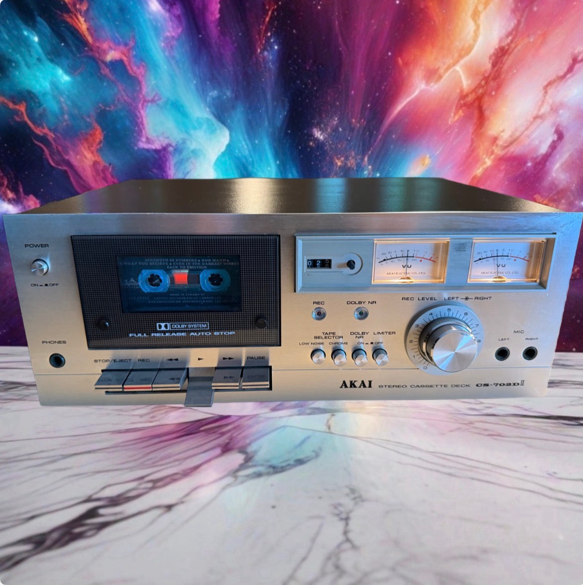 AKAI CS-702D II Stereo Cassette Tape Deck Recorder Silver Freshly Serviced🔥🎶