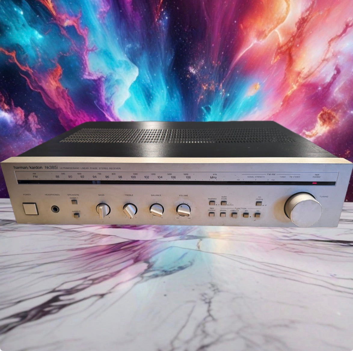 Harman Kardon HK385i stereo receiver. Good Condition. Silver Face Serviced🎶🔥