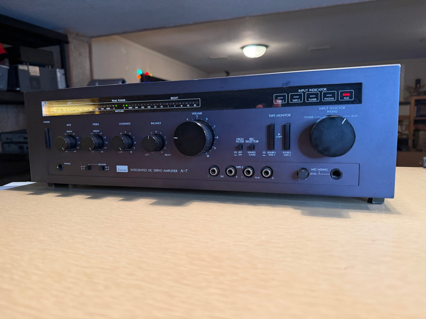 Sansui Integrated DC Servo Amplifier A-7 Silver Face -Tested -Working-VERY CLEAN