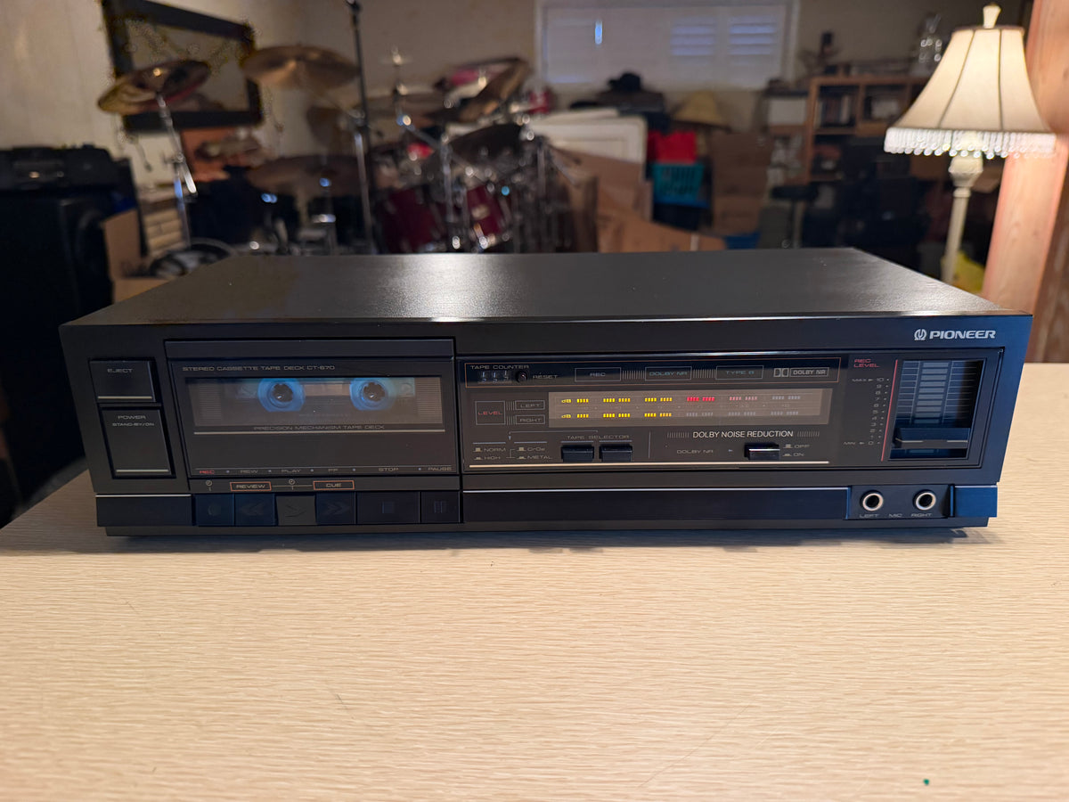 EX+ Tested Pioneer CT-670 Stereo Cassette Tape Deck Fresh Service High Fidelity!