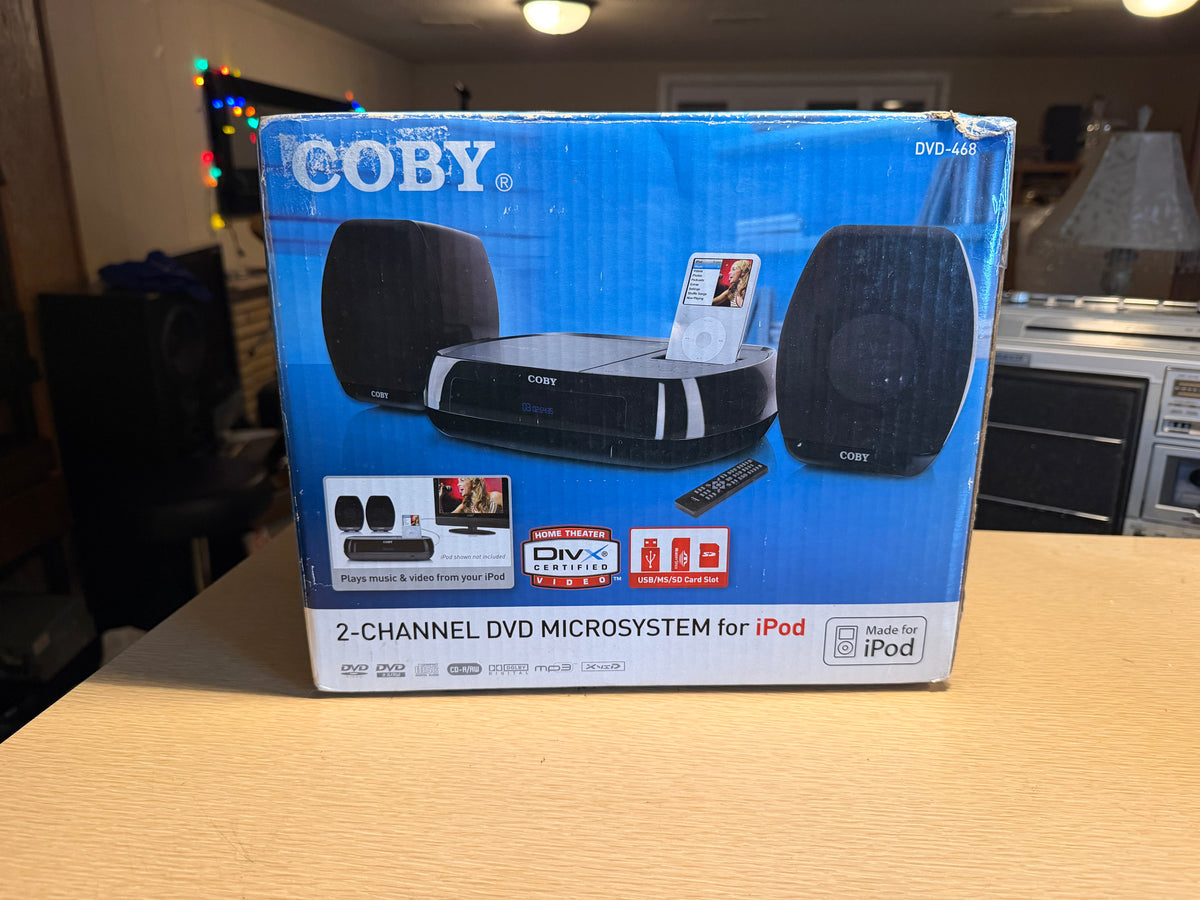 Coby DVD-468 2 Channel DVD Microsystem With iPod Dock Extremely Rare Brand New🔥