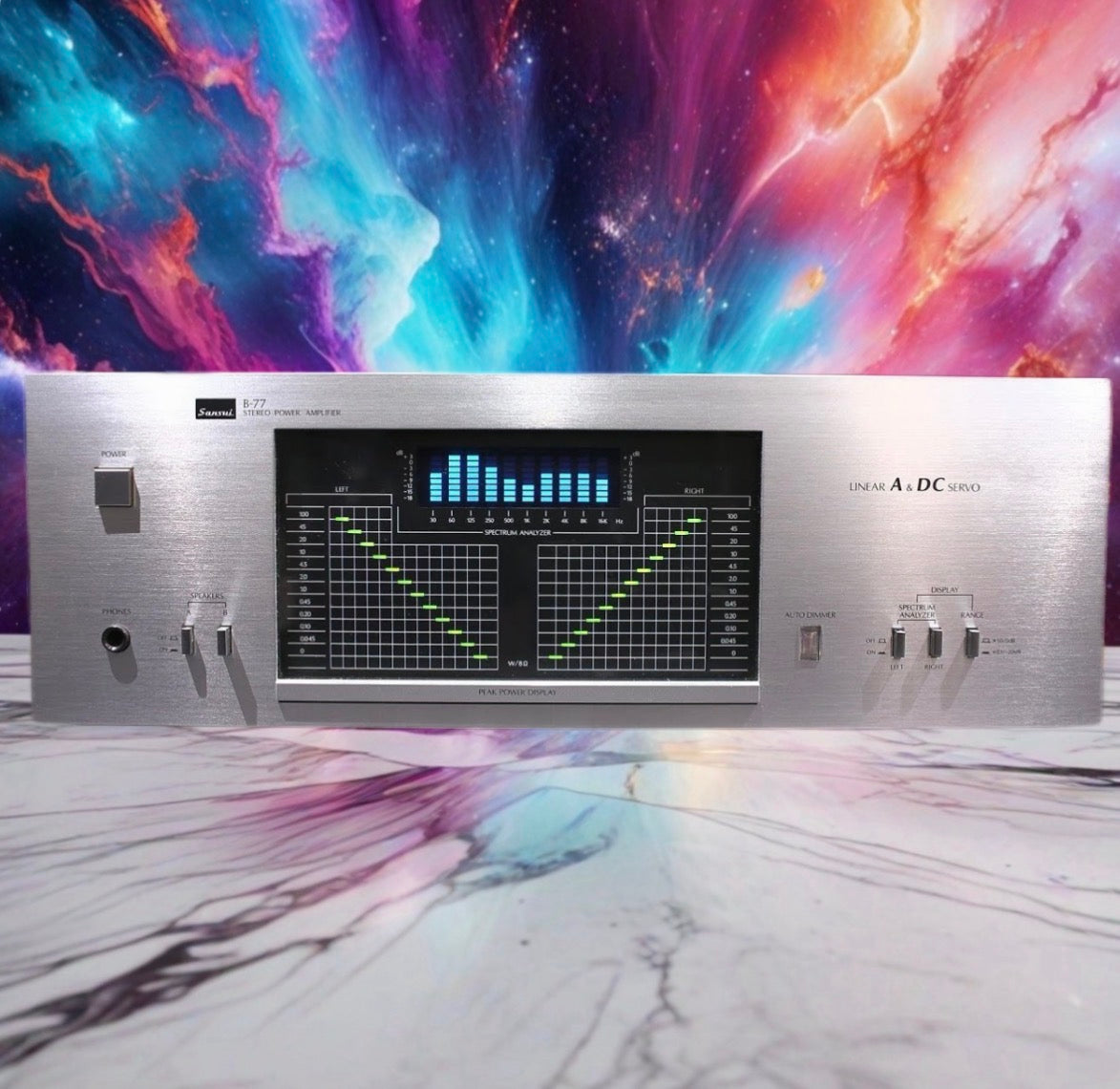 Sansui B-77 vintage stereo Powe Amplifier Full Fresh Service Beautiful Nice Cnd!