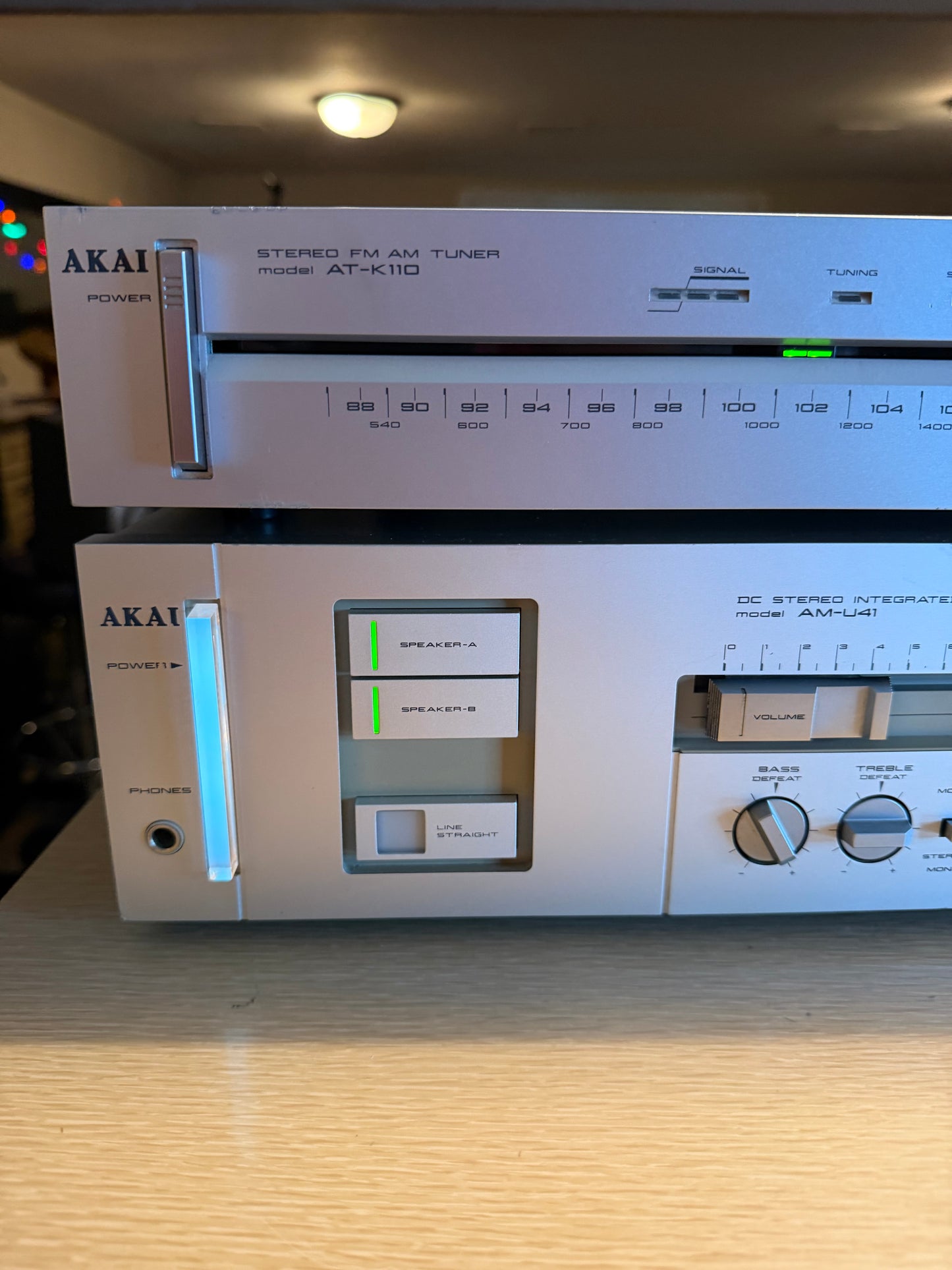 Vintage Akai DC Integrated Amplifier Model AM-U41 & Tuner AT-K110 FRESH Service!